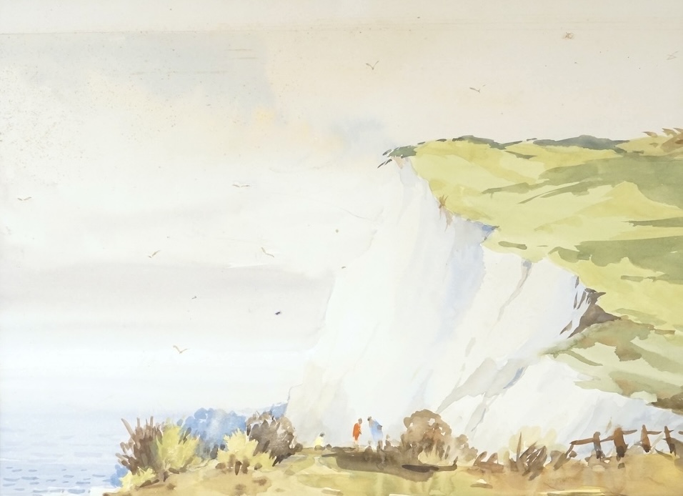 20th century school, ‘Cliffs at Eastbourne’, watercolour, 40 x 54cm